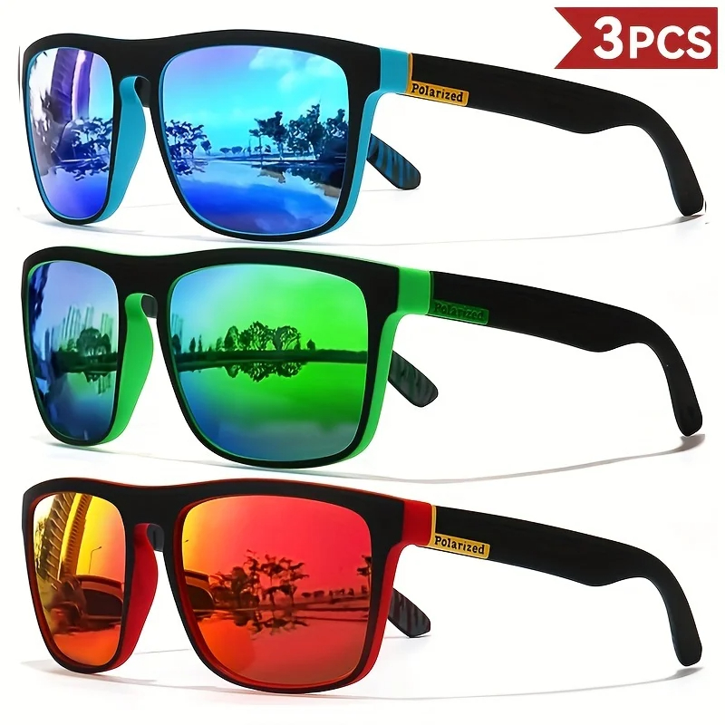 Sunglasses Polarized Men - 1/3 SZT. Klasyczne Polaryzacyjne Kwadratowe Okulary