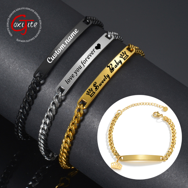 Men'S Accessories Jewelry Bracelet - Goxijite Niestandardowa bransoletka z grawerowanym imieniem
