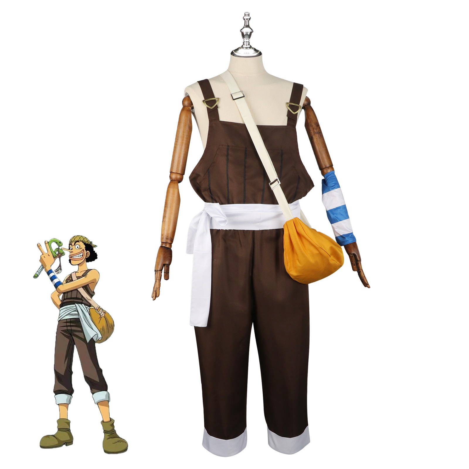 Men'S Suit Accessories - Anime UUsopp Strój Cosplay Brązowe Kombinezony