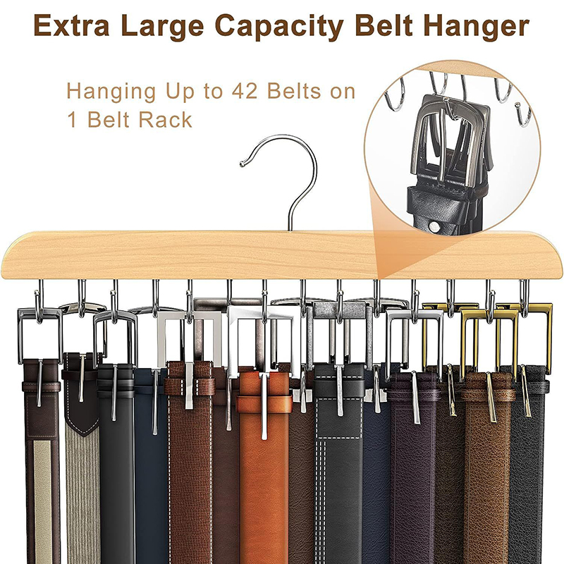 Men'S Accessories Organizer For Wardrobe - Drewniany stojak na paski damskie wieszaki