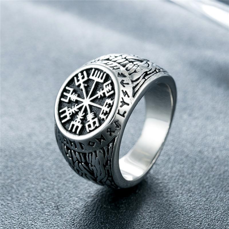 Signet Ring Men - Vintage Viking Rune Signet Scandinavn pierścionki