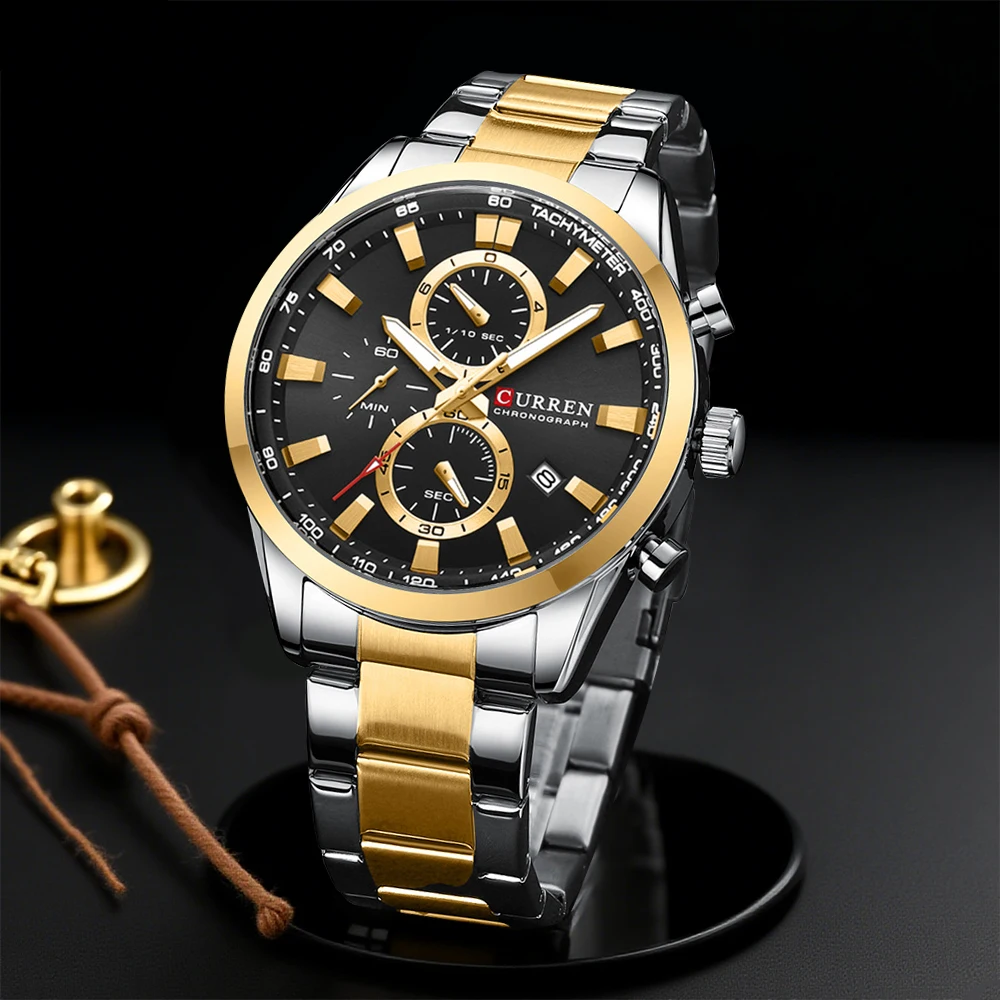 Men'S Accessories Jewelry Bracelet - CURREN Casual Quartz Chrono Sportowe Marki
