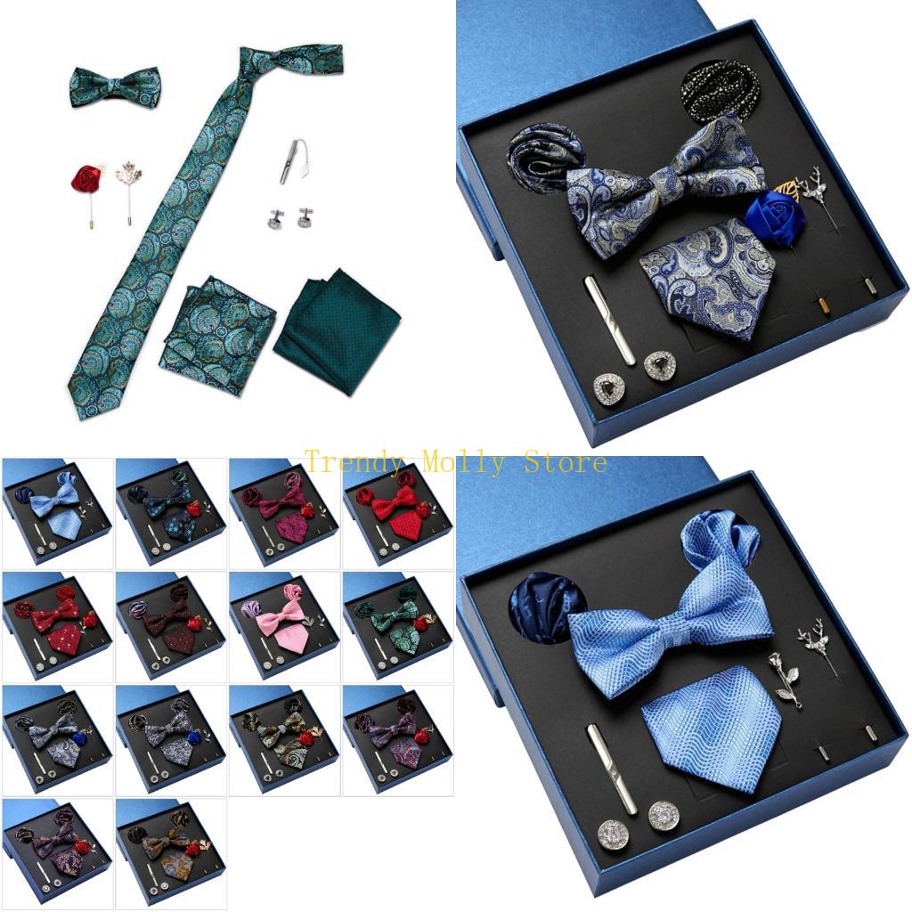 Cufflink Box Set - N5KB 9 szt. Modny męski zestaw