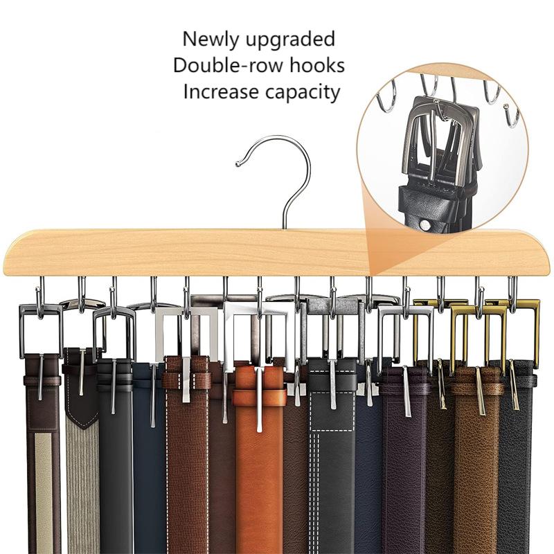 Men'S Accessories Organizer For Wardrobe - Drewniany wieszak na paski Wieszaki do