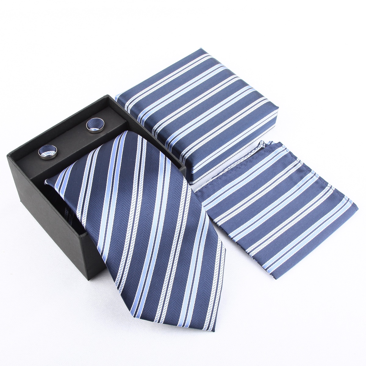 Męski zestaw: krawat, poszetka – Cufflink Box Set recenzja i cena