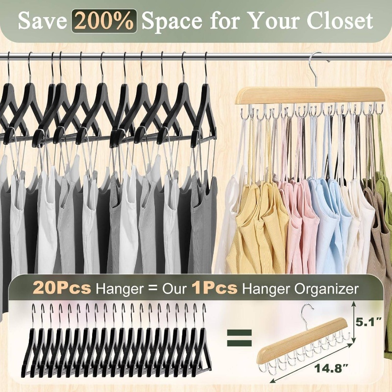 Drewniane wieszaki na krawaty  – Men'S Accessories Organizer For Wardrobe recenzja i cena