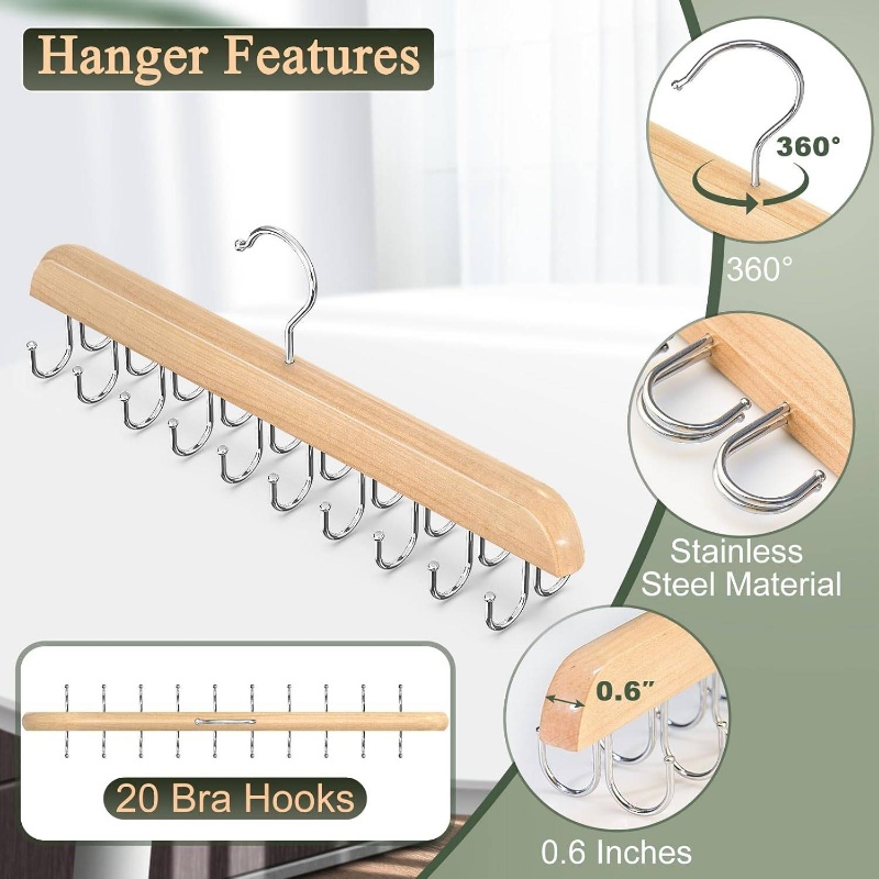 Drewniane wieszaki na krawaty  – Men'S Accessories Organizer For Wardrobe recenzja i cena