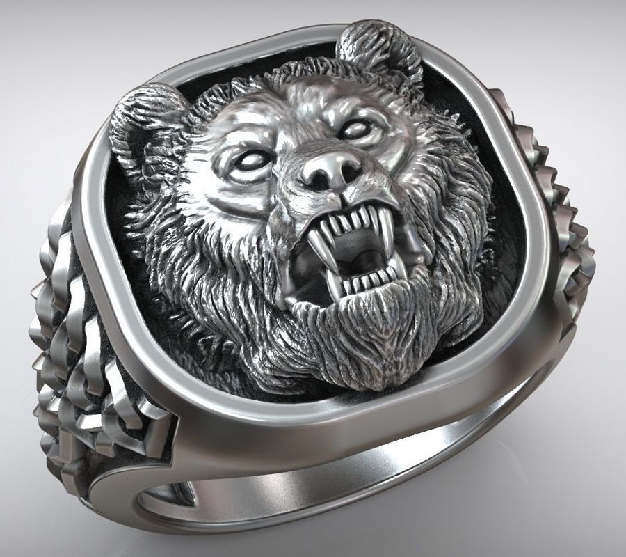 22g Wikingowska Głowica Niedźw – Signet Ring Men recenzja i cena