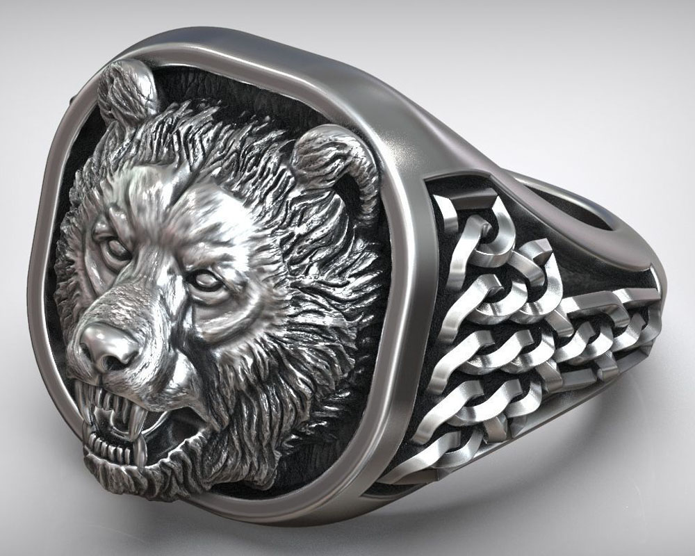 22g Wikingowska Głowica Niedźw – Signet Ring Men recenzja i cena