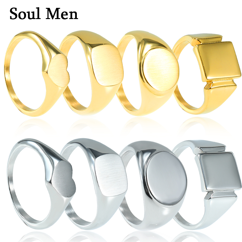 Soul Men Titanium Steel Rings  – Signet Ring Men recenzja i cena