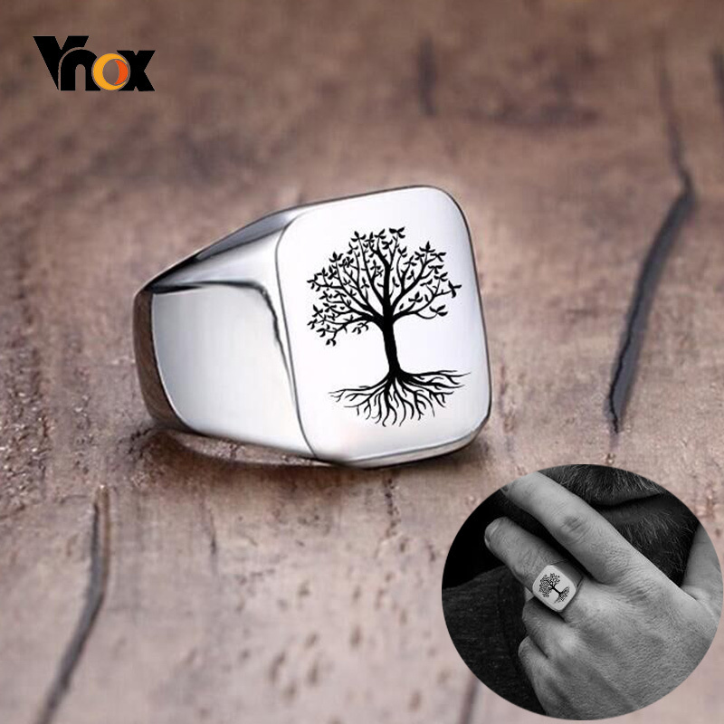 Vnox Rock Punk Tree Of Life Sy – Signet Ring Men recenzja i cena
