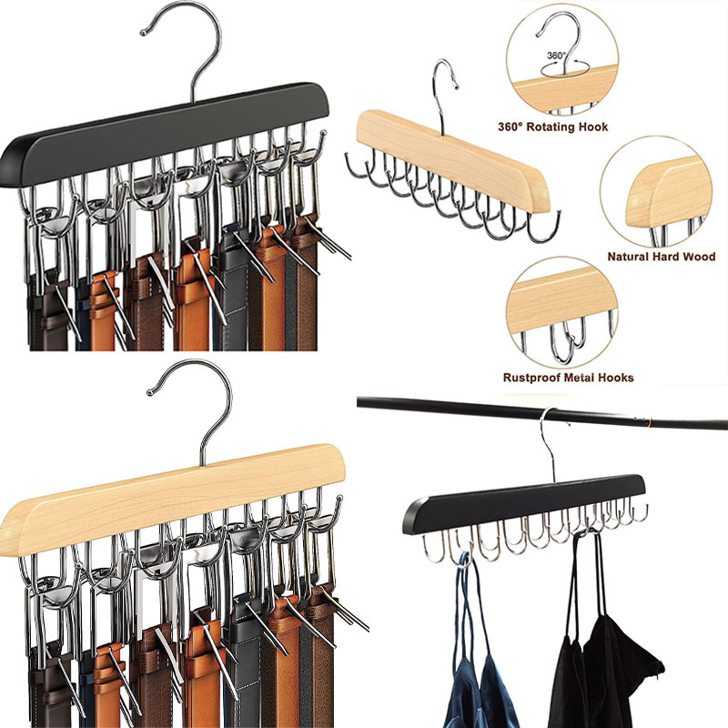 Drewniany wieszak na paski dam – Men'S Accessories Organizer For Wardrobe recenzja i cena