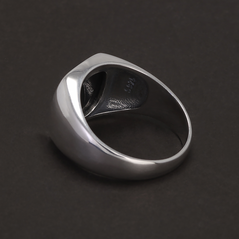 S925 Sterling Silver Black Ony – Signet Ring Men recenzja i cena