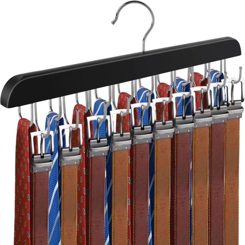 Drewniany wieszak na paski Wie – Men'S Accessories Organizer For Wardrobe recenzja i cena