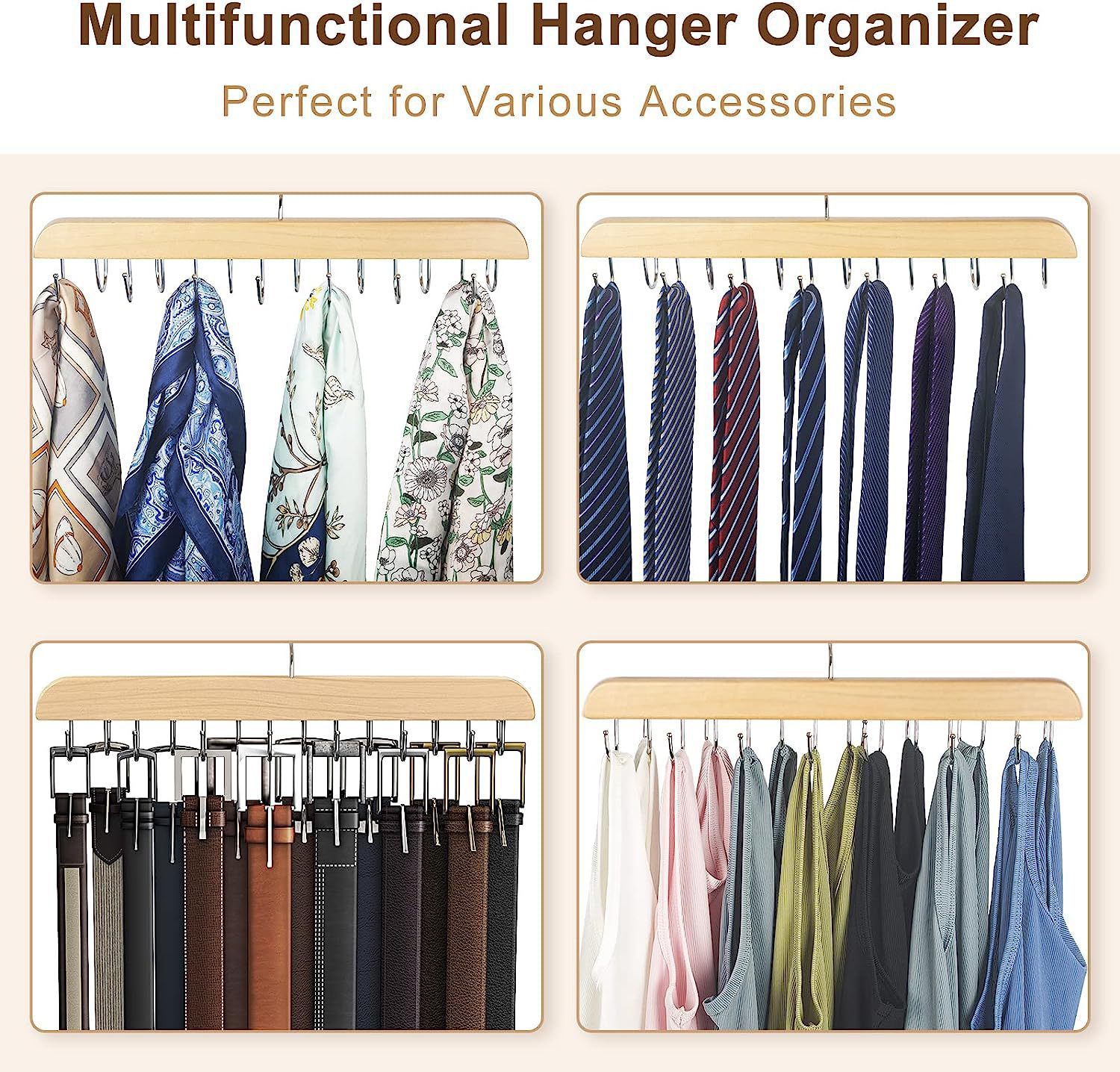 Drewniany stojak na paski dams – Men'S Accessories Organizer For Wardrobe recenzja i cena
