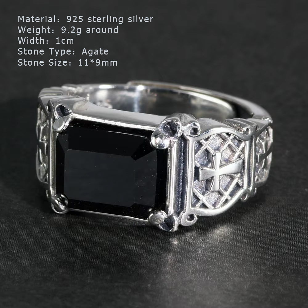 Vintage Punk Silver 925, biżut – Signet Ring Men recenzja i cena